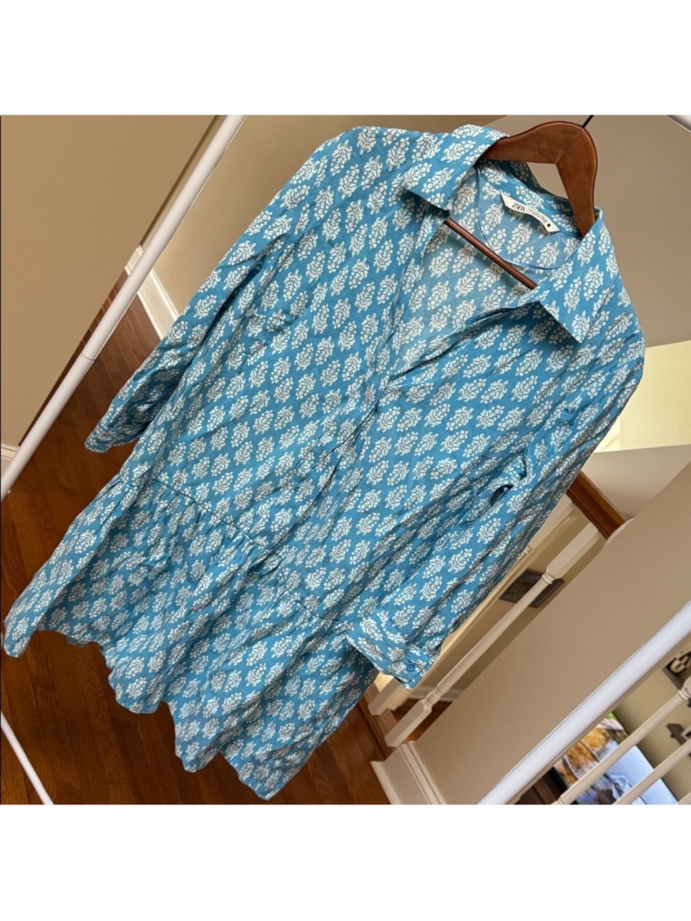 Nfs❌ZARA flounced hem floral dress with collar - Picture 4 of 6
